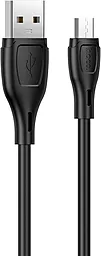 Кабель Hoco X61 Ultimate Silicone USB-A - micro USB 12w 2.4a 1м cable Black - фото Кабель Hoco X61 Ultimate Silicone USB-A - micro USB 12w 2.4a 1м cable Black