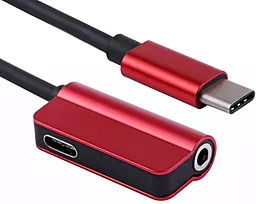 Аудіо-перехідник ExtraDigital USB Type-C to 3.5mm Jack / USB Type-C Red (KBA1761) - мініатюра 2