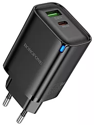 Сетевое зарядное устройство Borofone BA87A 65w PD USB-C/USB-A ports fast charger black - фото Сетевое зарядное устройство Borofone BA87A 65w PD USB-C/USB-A ports fast charger black