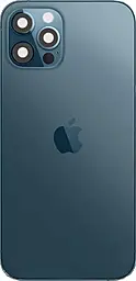 Задняя крышка корпуса Apple iPhone 12 Pro со стеклом камеры Pacific Blue - фото Задняя крышка корпуса Apple iPhone 12 Pro со стеклом камеры Pacific Blue