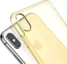 Чехол Baseus Simplicity Apple iPhone XS Max Transparent Gold (ARAPIPH65-B0V) - миниатюра 4