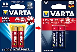Батарейка Varta AA (LR6) Max Power 2шт - миниатюра 3
