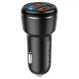 Автомобильное зарядное устройство Borofone BZ17 Core 18w QC3.0 2xUSB-A ports car charger black - фото Автомобильное зарядное устройство Borofone BZ17 Core 18w QC3.0 2xUSB-A ports car charger black