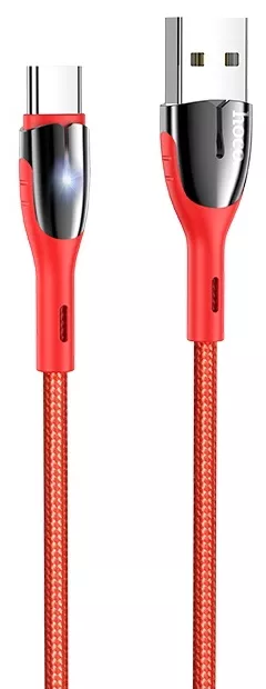 Кабель Hoco U89 Safeness USB-A - Type-C 12w 2.4a 1м cable Red - фото 1
