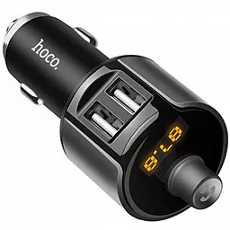 Автомобильный FM модулятор + зарядное устройство Hoco E19 2 USB 2.4А + Bluetooth Black