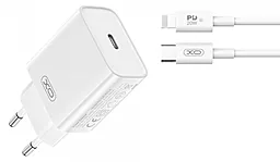 Мережевий зарядний пристрій XO CE15 20w PD USB-C home charger + USB-C to Lightning cable white