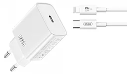 Сетевое зарядное устройство XO CE15 20w PD USB-C home charger + USB-C to Lightning cable white - фото Сетевое зарядное устройство XO CE15 20w PD USB-C home charger + USB-C to Lightning cable white