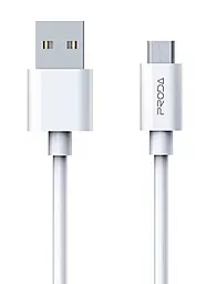 Кабель Proda PD-B72M USB-A - micro USB 12w 2.4a 1м cable White