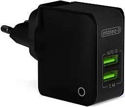 Сетевое зарядное устройство Intaleo TCA242 2.4a 2xUSB-A ports charger black (1283126491740)