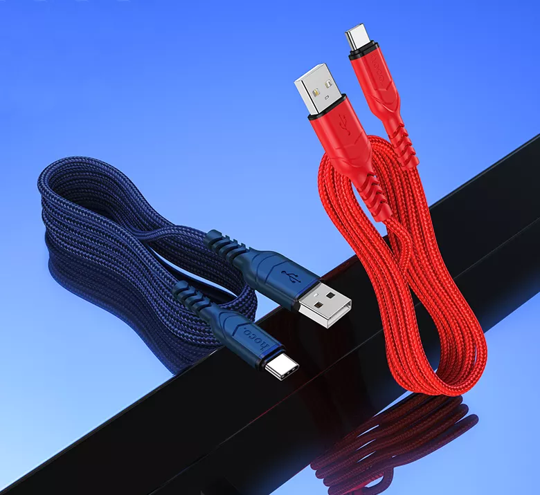 Кабель Hoco X59 Victory Charging USB-A - Type-C 15w 3a 1м cable Red - фото 4