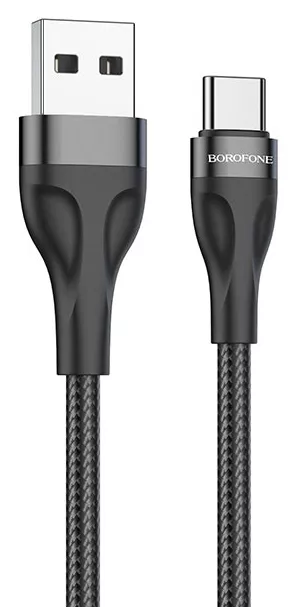 Кабель Borofone BX61 Source USB-A - Type-C 15w 3a 1м cable Black - фото 1