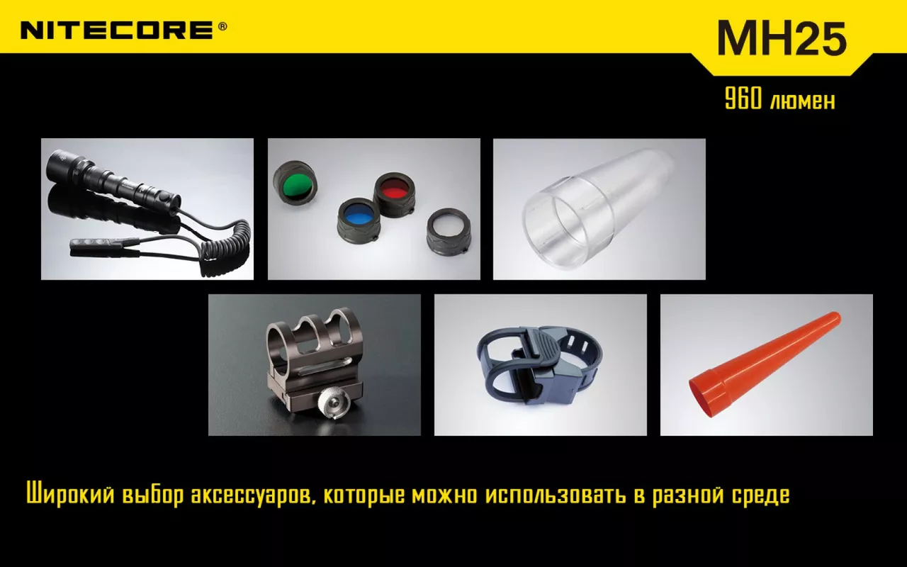 Фонарик аккумуляторный Nitecore MH25 NIGHT BLADE (6-1014) (1x18650, 2xCR123, 2xRCR123) - фото 23