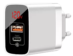 Сетевое зарядное устройство с быстрой зарядкой Baseus Mirror Lake BS-E911 18w PPS PD USB-C/USB-A ports charger white (CCJMHC-A02) - фото Сетевое зарядное устройство с быстрой зарядкой Baseus Mirror Lake BS-E911 18w PPS PD USB-C/USB-A ports charger white (CCJMHC-A02)
