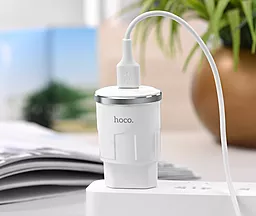 Мережевий зарядний пристрій Hoco C37A 2.4a home charger + Lightning cable white - мініатюра 9 Мережевий зарядний пристрій Hoco C37A 2.4a home charger + Lightning cable white - мініатюра 9