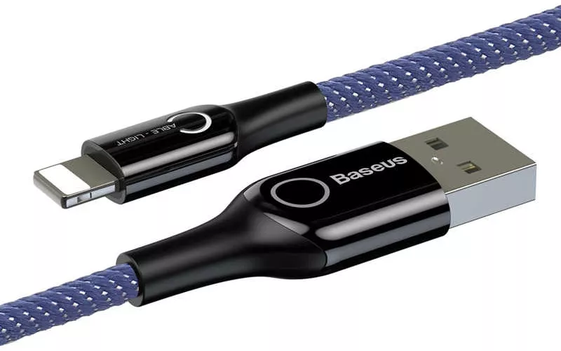 Кабель Baseus Intelligent Power-Off USB-A - Lightning 12w 2.4a 1м cable Blue (CALCD-03) - фото 3