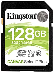 Карта памяти Kingston SDXC 128GB Canvas Select Plus Class 10 UHS-I U3 V30 (SDS2/128GB)
