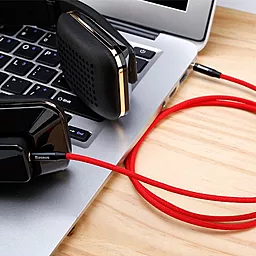 Аудио кабель Baseus Yiven M30 AUX mini Jack 3.5mm M/M Cable 1.5 м black/red (CAM30-C91) - миниатюра 5
