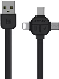 Кабель USB Remax Lesu 3-in-1 USB to Type-C/Lightning/micro USB Cable black (RC-066th)