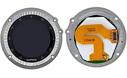 Дисплї (екран) для розумних годинників Garmin Fenix 3, Fenix 3 HR, Fenix 3 HR Sapphire, Quatix 3 з тачскріном і рамкою, Silver