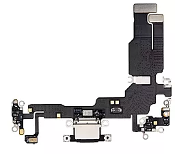 Нижний шлейф Apple iPhone 15 c разъемом зарядки, с микрофоном Original - снят с телефона Black
