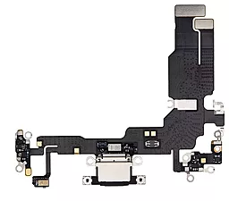 Нижний шлейф Apple iPhone 15 c разъемом зарядки, с микрофоном Original - снят с телефона Black - фото Нижний шлейф Apple iPhone 15 c разъемом зарядки, с микрофоном Original - снят с телефона Black