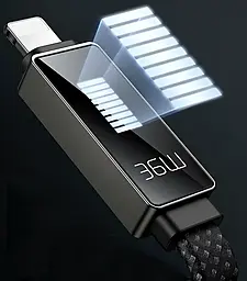 Кабель McDodo LED Display USB Type-C - Lightning 36w 3а 1.2м PD cable Black (CA-4960) - миниатюра 4 Кабель McDodo LED Display USB Type-C - Lightning 36w 3а 1.2м PD cable Black (CA-4960) - миниатюра 4