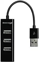 USB хаб Grand-X GH-403 4 x USB 2.0 Black - миниатюра 2