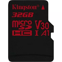 Карта пам'яті Kingston microSDHC 32GB Canvas React Class 10 UHS-I U3 V30 A1 (SDCR/32GBSP) - фото Карта пам'яті Kingston microSDHC 32GB Canvas React Class 10 UHS-I U3 V30 A1 (SDCR/32GBSP)