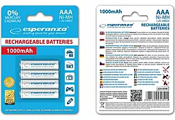Аккумулятор Esperanza AAA / R03 Ni-MH 1000mAh (EZA102W) 4шт White - миниатюра 2