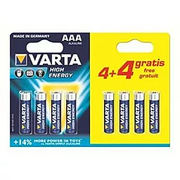 Батарейки Varta AAA / LR03 High Energy 4+4шт 1.5 V