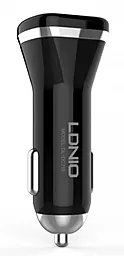Автомобільний зарядний пристрій LDNio 2USB Car charger + micro USB Cable Black (DL-DC2 19) - мініатюра 2