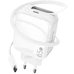 Сетевое зарядное устройство Proove Fixtape 65w GaN PD USB-C fast charer + Type-C cable white (WCFP65010202) - фото Сетевое зарядное устройство Proove Fixtape 65w GaN PD USB-C fast charer + Type-C cable white (WCFP65010202)