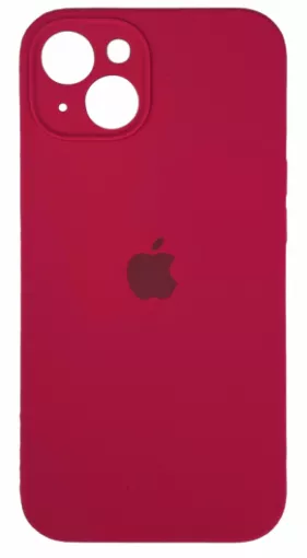 Чехол Silicone Case Full Camera для Apple iPhone 15 Rose Red - фото 1