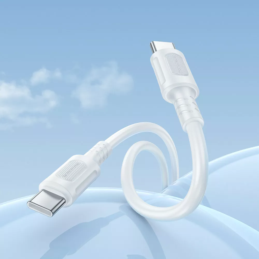 Кабель Borofone BX111 USB Type-C - Type-C 60w 3a 1м PD cable White - фото 3