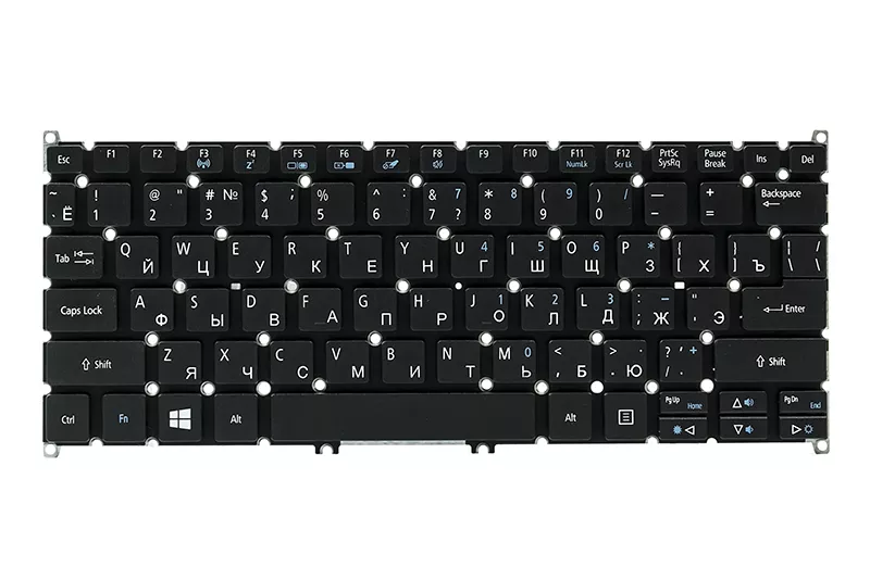 Клавіатура для ноутбуку Acer Aspire E3-111, V5-122 RU/ENG, без рамки (KB311248) PowerPlant Black - фото 1