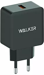 Мережевий зарядний пристрій з швидкою зарядкою Walker WH-25 15w QC 3.0 USB-A fast charger black