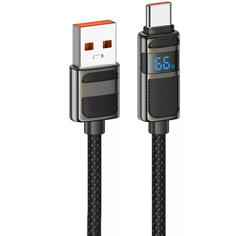Кабель Hoco U137 USB-A - Type-C 66w 5a 1.2м cable Black - фото 1