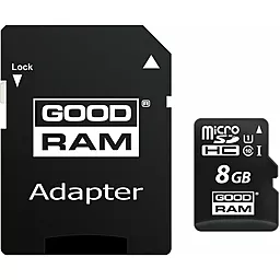 Карта пам'яті GooDRam microSDHC 8GB Class 10 UHS-I U1 + SD-адаптер (M1AA-0080R11)