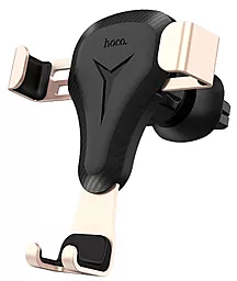 Тримач Hoco CA29 Sage road series air outlet gravity car holder Black/Gold - фото Тримач Hoco CA29 Sage road series air outlet gravity car holder Black/Gold