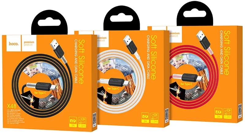 Кабель Hoco X48 Soft Silicone USB-A - Type-C 15w 3a 1м cable White - фото 4