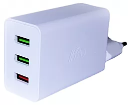 Сетевое зарядное устройство с быстрой зарядкой KFD 42w QC3.0 3xUSB-A ports charger white