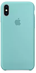 Чехол Apple Silicone Case iPhone X Sea Blue