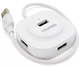 USB-A хаб Veggieg V-U2407 USB2.0 4-in-1 white (V-U2407) - фото USB-A хаб Veggieg V-U2407 USB2.0 4-in-1 white (V-U2407)