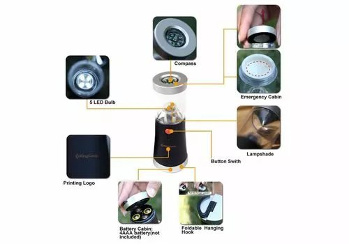 Ліхтарик KingCamp 5LED light (KA4931) Black - фото 3