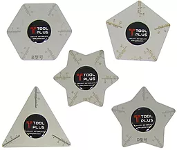 Набор медиаторов AxTools Tool Plus 5 in 1 металлический (треугольник, пятиугольник, шестиугольник, звезда пятиугольная и шестиугольная)