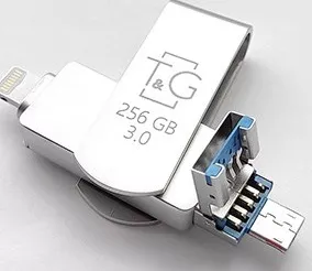 Флешка T&G 007 256 GB USB3.0 + Lightning (TG007IOS-256G3) Metal Series - фото 2