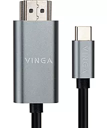Видеокабель Vinga USB Type-C - HDMI v1.4 4k 30hz 1.5m gray (VCPVCCH1415)