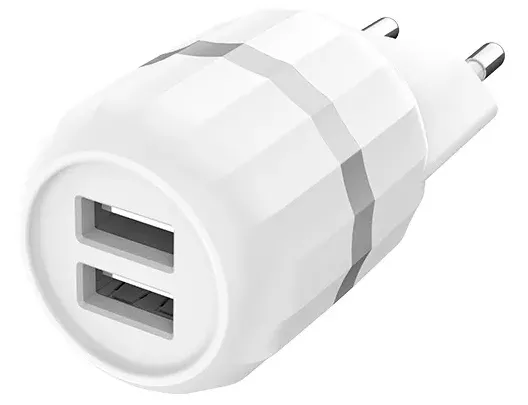 Мережевий зарядний пристрій Hoco C41A Wisdom 2.4a 2xUSB-A ports charger + micro USB cable white - фото 4