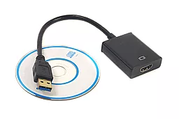 Видеокабель PowerPlant USB 3.0 M - HDMI Female (CA910373) - миниатюра 3