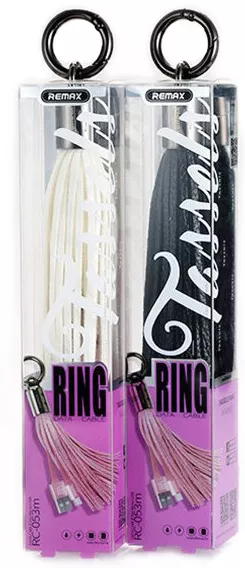 Кабель Remax Tassels Ring USB-A - micro USB 12w 2.4a 0.2м cable Black (RC-053m) - фото 4